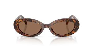 Dolce & Gabbana DG4537 347073 แว่นกันแดดลายเสือดาวโปร่งใสเลนส์น้ำตาลเข้ม สำหรับผู้หญิง