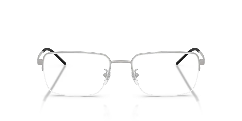 Emporio Armani Optic EA1180D 3015 Matte Silver Emporio Armani EA1180D 3015 แว่นสายตาทรงหมอนกรอบโลหะครึ่งขอบ สีเงินด้าน สำหรับผู้ชาย