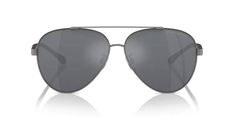 Emporio Armani Sun EA2046D 30036G Matte Gunmetal Mirror Black Emporio Armani EA2046D 30036G แว่นกันแดดทรงนักบินสีกันเมทัลด้านเลนส์ดำมิเรอร์ สำหรับผู้ชาย