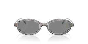 Emporio Armani EA4276U 642787 แว่นกันแดดอะซิเตทลายแถบสีเทาเลนส์เทา สำหรับผู้หญิง
