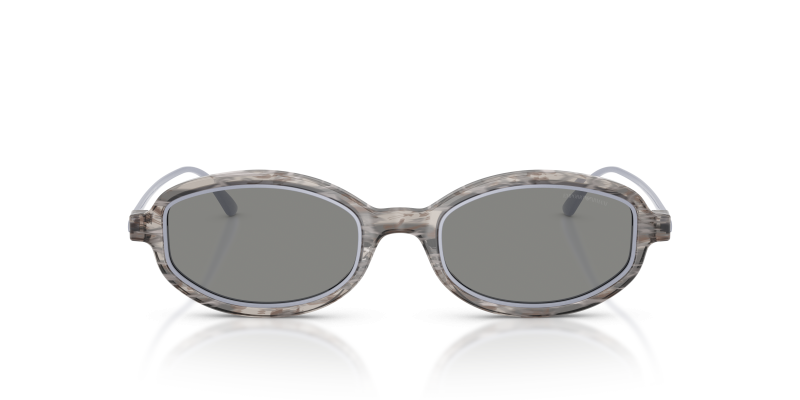 Emporio Armani EA4276U 642787 แว่นกันแดดอะซิเตทลายแถบสีเทาเลนส์เทา สำหรับผู้หญิง