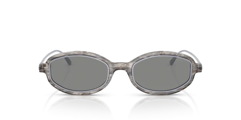 Emporio Armani Sun EA4276U 642787 Shiny Striped Grey Grey Emporio Armani EA4276U 642787 แว่นกันแดดอะซิเตทลายแถบสีเทาเลนส์เทา สำหรับผู้หญิง