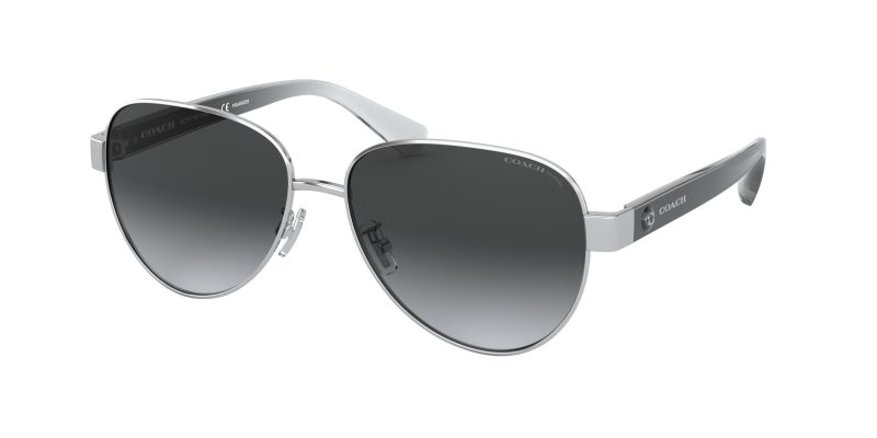 แว่นกันแดด Coach HC7111 9001T3 Silver Dark Grey Gradient Polarized แว่นกันแดด Coach HC7111 9001T3 Silver Dark Grey Gradient Polarized