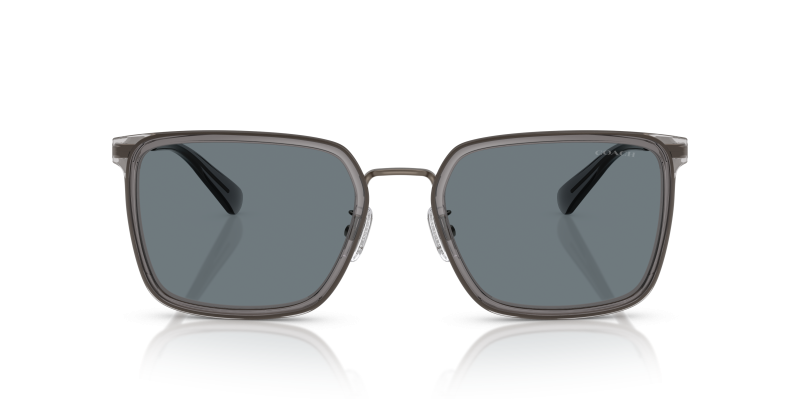 Coach HC7171 945755 แว่นกันแดดโครงโลหะ Gunmetal เลนส์เทา สำหรับผู้ชาย