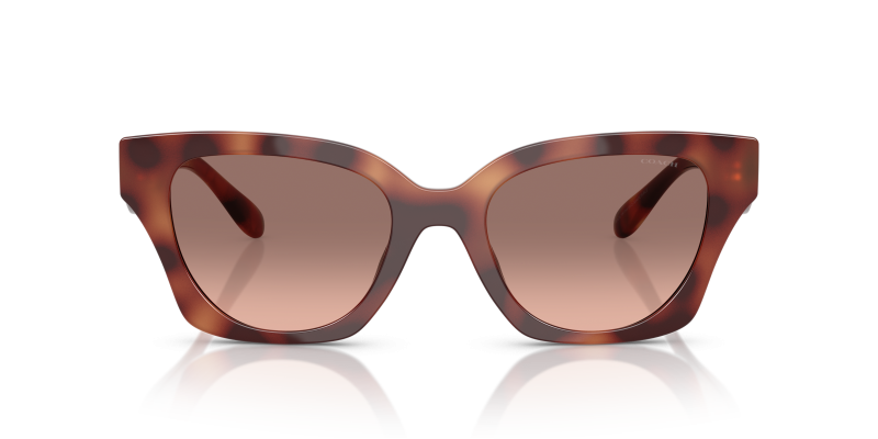 Coach Sun HC8418U 577413 Caramel Tortoise Brown Pink Coach HC8418U 577413 แว่นกันแดดทรงผีเสื้อลายกระคาราเมล สำหรับผู้หญิง