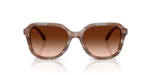 Coach HC8437F 590174 แว่นกันแดดทรงสี่เหลี่ยมกรอบอะซิเตทลายไม้ Redwood Maple สำหรับสุภาพสตรี