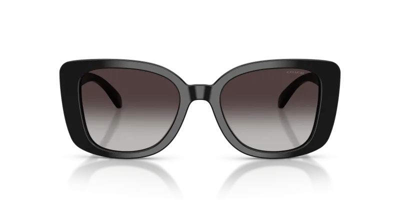 Coach Sun HC8450U 50028G Black Grey Gradient Coach HC8450U 50028G แว่นกันแดดกรอบดำเงา เลนส์เทาไล่ระดับ สำหรับผู้หญิง