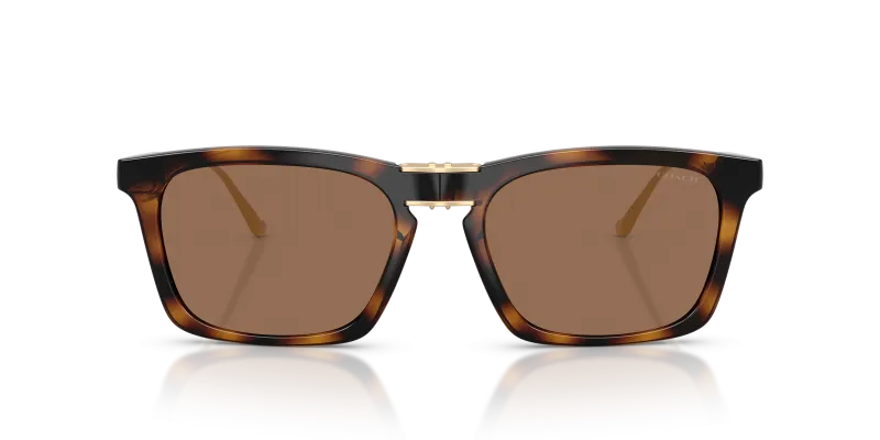Coach Sun HC8455 512013 Dark Tortoise Brown Coach HC8455 512013 แว่นกันแดดทรงเหลี่ยมลายเต่าเข้ม สำหรับผู้ชาย
