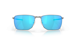 Oakley Ejector OO4142 414204 แว่นกันแดดกรอบโลหะ Satin Chrome เลนส์ Prizm Sapphire สำหรับผู้ชาย