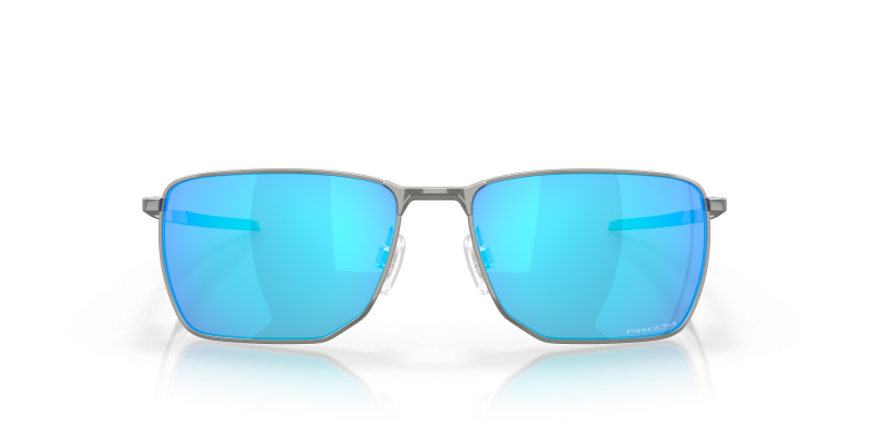 Oakley Ejector OO4142 414204 แว่นกันแดดกรอบโลหะ Satin Chrome เลนส์ Prizm Sapphire สำหรับผู้ชาย