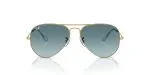 Rayban Aviator RB3025-001/3M แว่นกันแดดกรอบทอง เลนส์น้ำเงินไล่ระดับ ทั้งสองเพศ