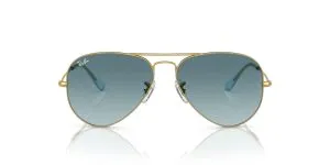 Rayban Aviator RB3025-001/3M แว่นกันแดดกรอบทอง เลนส์น้ำเงินไล่ระดับ ทั้งสองเพศ