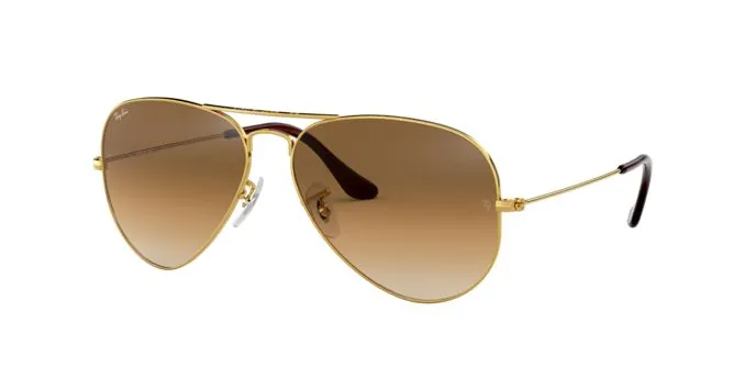 แว่นกันแดด Rayban RB3025-001/51 มุมข้าง กรอบ Arista โลหะขัดเงา