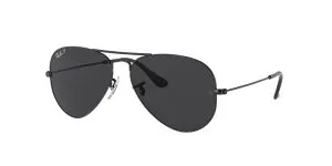 แว่นกันแดด Rayban Aviator RB3025-002/48 Black Black Polarized