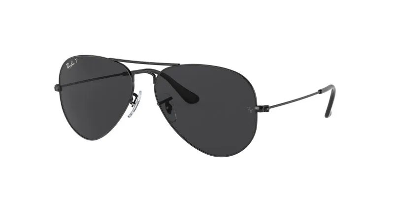 แว่นกันแดด Rayban Aviator RB3025-002/48 Black Black Polarized แว่นกันแดด Rayban Aviator RB3025-002/48 Black Black Polarized