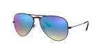 Rayban Aviator RB3025-002/4O Black Blue Flash แว่นกันแดด Rayban RB3025-002/4O มุมข้าง เลนส์ปรอทน้ำเงินแฟลช