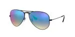 Rayban Aviator RB3025-002/4O Black Blue Flash แว่นกันแดด Rayban RB3025-002/4O มุมข้าง เลนส์ปรอทน้ำเงินแฟลช