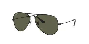 แว่นกันแดด Rayban Aviator RB3025-002/58 Black G-15 Polarized Green