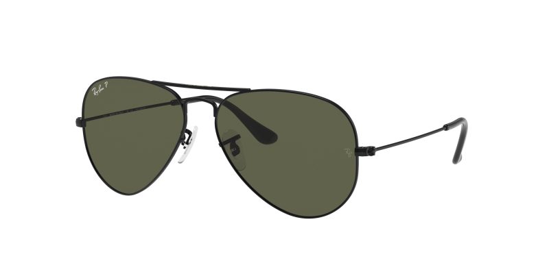 แว่นกันแดด Rayban Aviator RB3025-002/58 Black G-15 Polarized Green แว่นกันแดด Rayban Aviator RB3025-002/58 Black G-15 Polarized Green