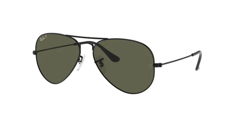 แว่นกันแดด Rayban Aviator RB3025-002/58 Black G-15 Polarized Green