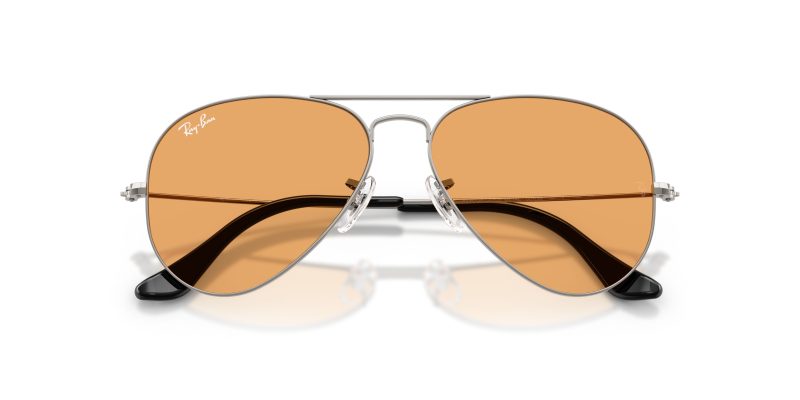 แว่นกันแดด Rayban RB3025-004/33 มุมข้าง กรอบกันเมทัลคู่เลนส์ส้ม Summer Capsule