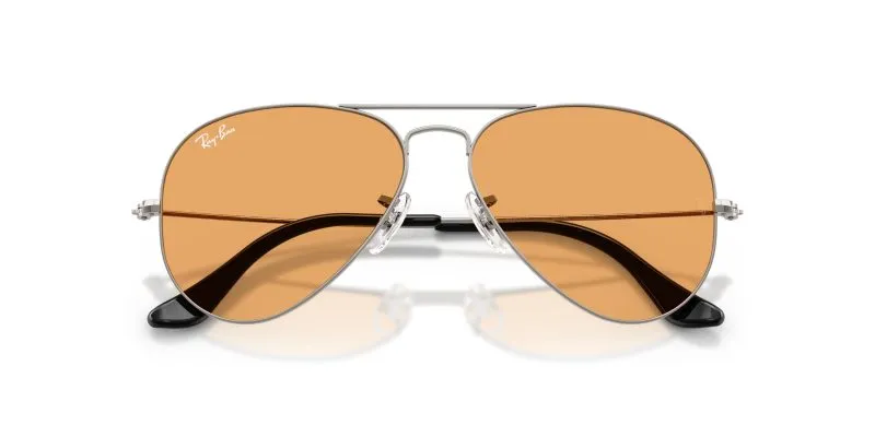 แว่นกันแดด Rayban RB3025-004/33 มุมข้าง กรอบกันเมทัลคู่เลนส์ส้ม Summer Capsule