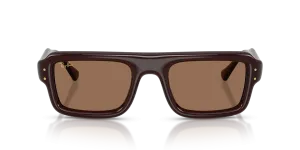 Rayban RB4954 689673 แว่นกันแดดนักบินกรอบน้ำตาลโปร่งใส เลนส์น้ำตาลเข้ม สำหรับทุกเพศ