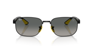 Rayban RB8329M F12071 แว่นกันแดดทรงเรขาคณิตสีดำ เลนส์ไล่ระดับสีเทา สำหรับทุกเพศ