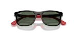 Rayban Sun RJ9084SF 713171 Black Red Dark Green Rayban RJ9084SF 713171 close-up ด้านหน้า