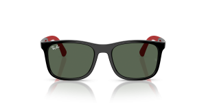 Rayban RJ9084SF 713171 แว่นกันแดดเด็กทรงสี่เหลี่ยมสีดำพื้นแดง เลนส์เขียวเข้ม