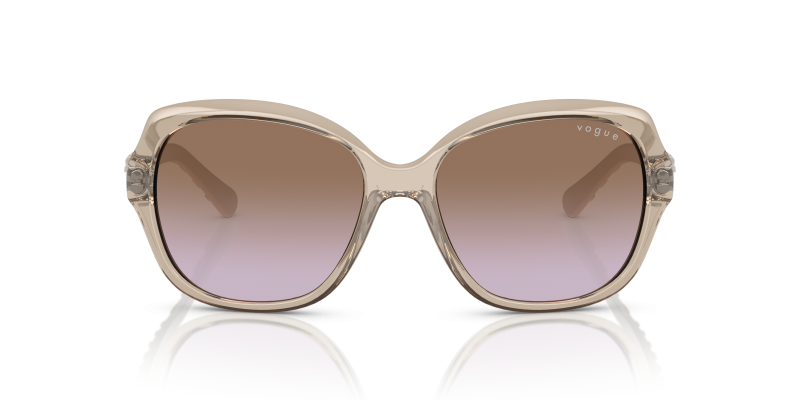 Vogue VO2871S 299068 แว่นกันแดดกรอบน้ำตาลอ่อนโปร่งใส เลนส์ไล่ม่วง สำหรับผู้หญิง