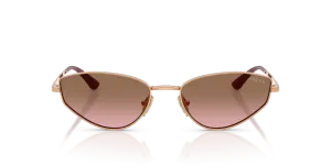 Vogue VO4339S 515214 แว่นกันแดดทรงตาแมวโรสโกลด์ เลนส์ไล่เฉดน้ำตาลชมพู สำหรับผู้หญิง