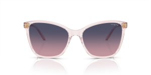 Vogue VO5520SF 2942I6 แว่นกันแดดกรอบอะซิเตทชมพูโปร่งใส เลนส์ไล่ชมพู-น้ำเงิน สำหรับผู้หญิง