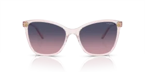 Vogue VO5520SF 2942I6 แว่นกันแดดกรอบอะซิเตทชมพูโปร่งใส เลนส์ไล่ชมพู-น้ำเงิน สำหรับผู้หญิง