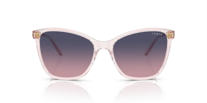 Vogue VO5520SF 2942I6 แว่นกันแดดกรอบอะซิเตทชมพูโปร่งใส เลนส์ไล่ชมพู-น้ำเงิน สำหรับผู้หญิง