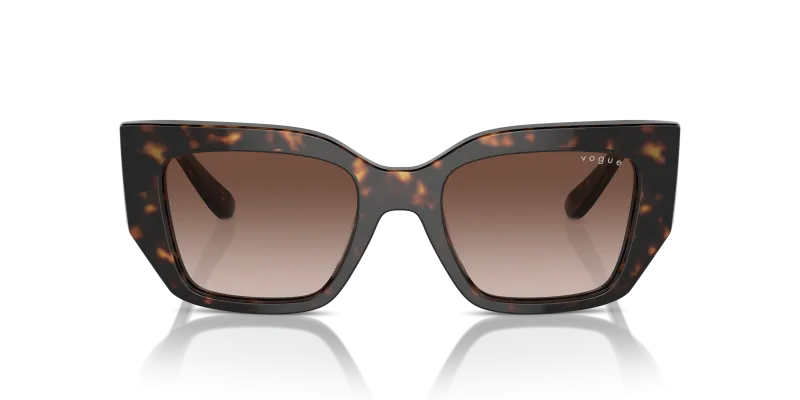Vogue Sun VO5583S W65613 Dark Havana Brown Gradient Vogue VO5583S W65613 แว่นกันแดดทรงเรขาคณิตอะซิเตทฮาวานาเข้ม สำหรับผู้หญิง