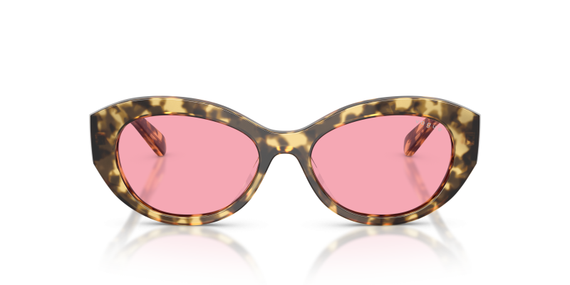 Vogue Sun VO5659SU 324184 Beige Tortoise Pink Vogue VO5659SU 324184 แว่นกันแดดทรงเรขาคณิตอะซิเตทลายกระเบจ เลนส์ชมพู สำหรับผู้หญิง