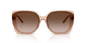 Vogue VO5684SD 318113 แว่นกันแดดทรงสี่เหลี่ยมอะซิเตทน้ำตาลโปร่งใส สำหรับผู้หญิง