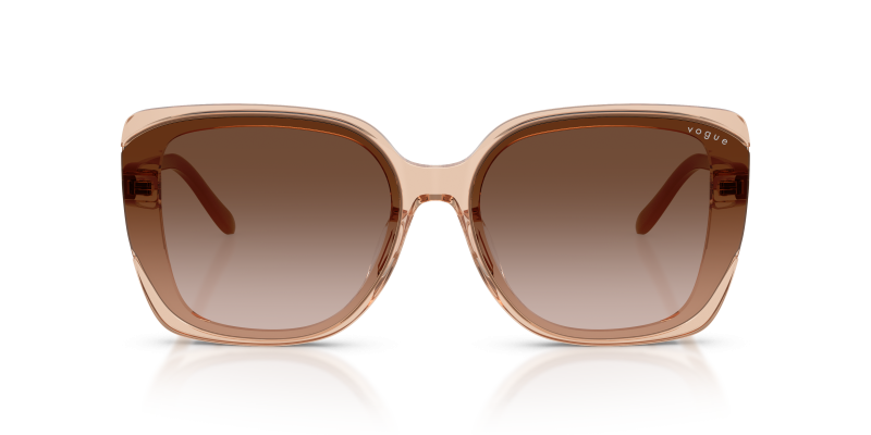 Vogue VO5684SD 318113 แว่นกันแดดทรงสี่เหลี่ยมอะซิเตทน้ำตาลโปร่งใส สำหรับผู้หญิง
