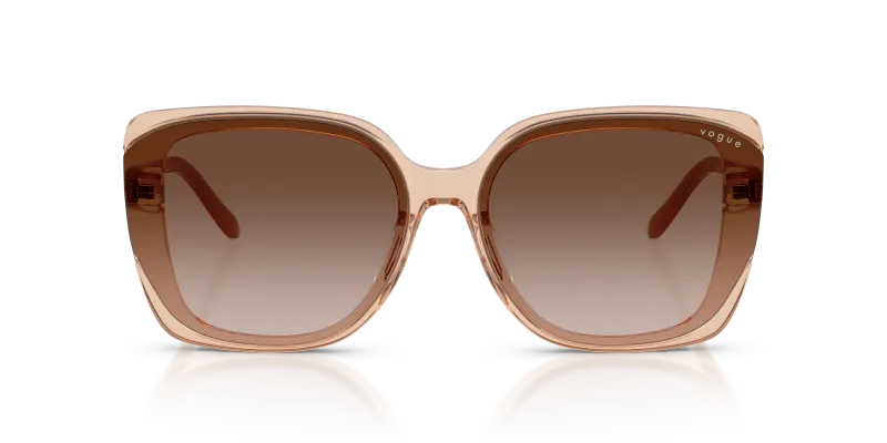 Vogue Sun VO5684SD 318113 Transparent Light Brown Brown Gradient Vogue VO5684SD 318113 แว่นกันแดดทรงสี่เหลี่ยมอะซิเตทน้ำตาลโปร่งใส สำหรับผู้หญิง