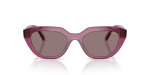 Vogue Sun VO5711S 32277N Transparent Purple Dark Violet Vogue VO5711S 32277N แว่นกันแดดทรงเรขาคณิตไนลอนม่วงใส เลนส์ม่วงเข้ม สำหรับผู้หญิง