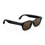 แว่น Meta Adventurer กรอบดำ เลนส์น้ำตาล มุมเฉียงบนพื้นหลังเข้ม