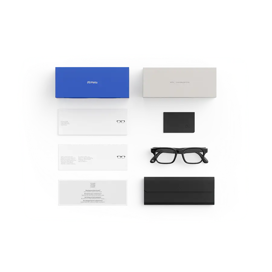 แว่น Meta Gen 3 Adventurer กรอบดำ เลนส์ใส | แว่น AI ตัดเลนส์สายตาได้ แว่น Meta Adventurer พร้อมกล่องและอุปกรณ์ในชุด