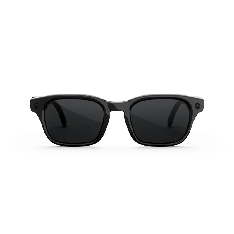 แว่น Meta Adventurer กรอบดำ เลนส์โพลาไรซ์เทา มุมมองด้านหน้าตรง