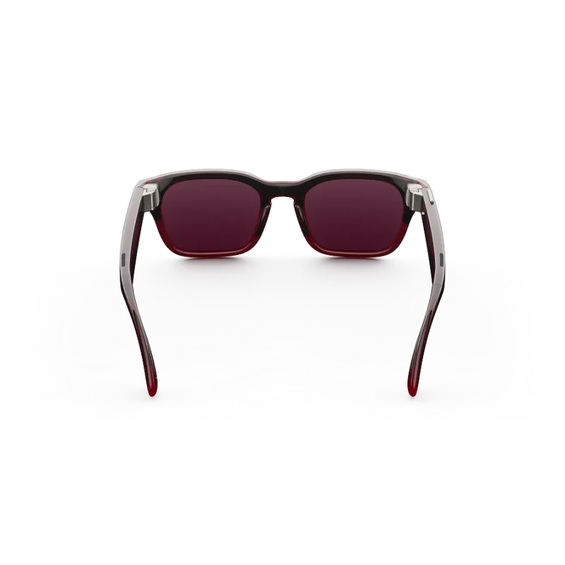 แว่น Meta Adventurer สีเมอร์โล มุมด้านหลัง เห็นโครงกรอบและขาแว่นแดงไวน์