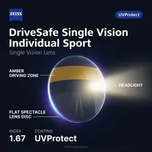 ZEISS DriveSafe Single Vision Individual Sport 1.67 UVProtect