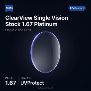 ZEISS ClearView Single Vision Stock 1.67 Platinum