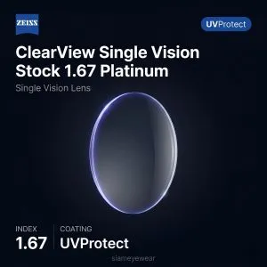 ZEISS ClearView Single Vision Stock 1.67 Platinum