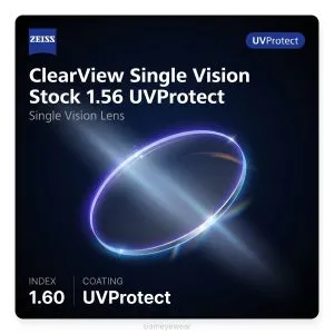 ZEISS ClearView Single Vision Stock 1.56 UVProtect