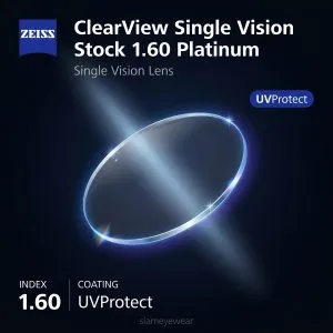 ZEISS ClearView Single Vision Stock 1.60 Platinum